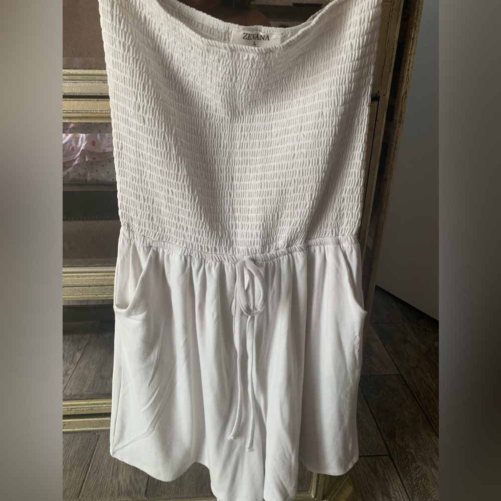 Zenana smocked shorts romper